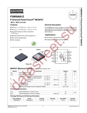 FDMS6681Z datasheet  